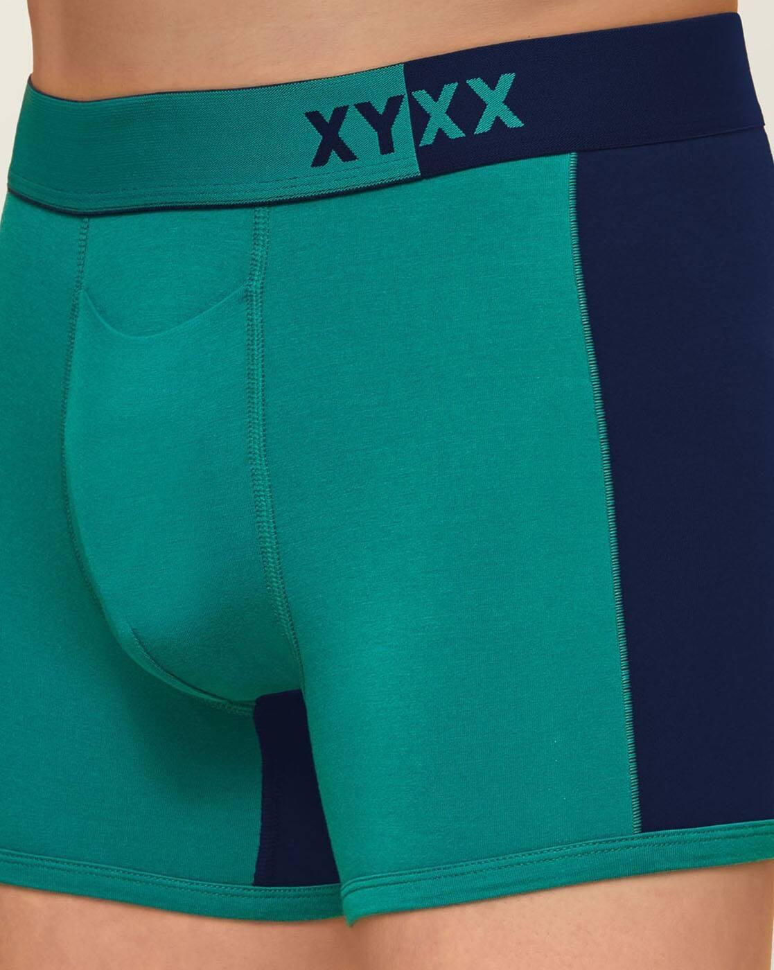 Colourblock Trunks with Brand Print Waistband