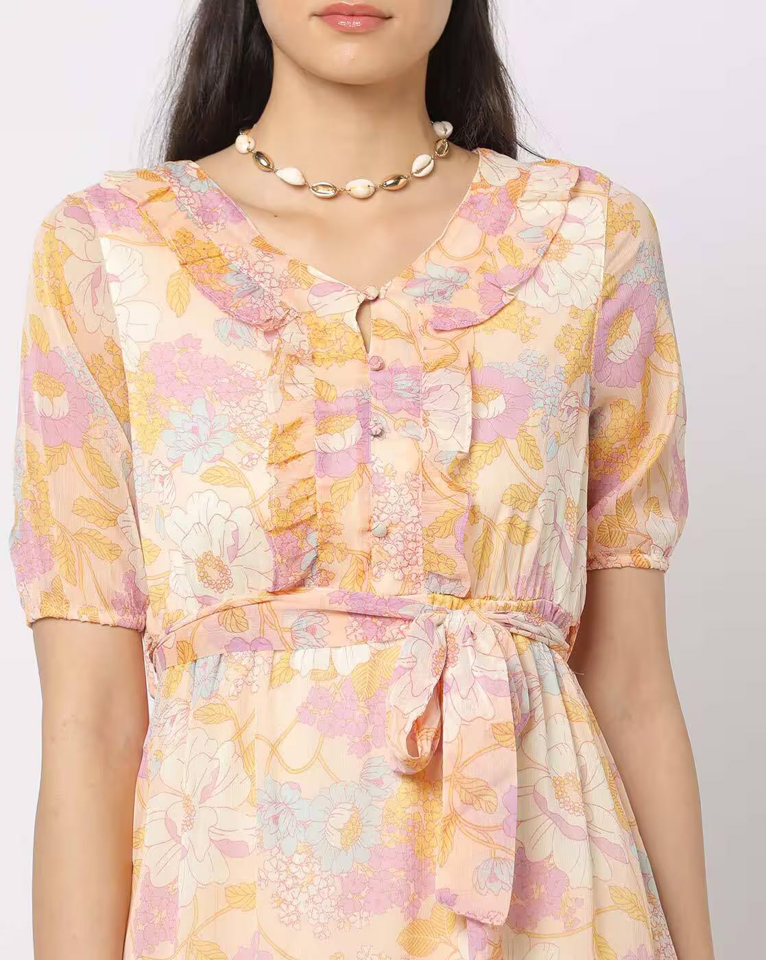 Floral Print Tiered Dress