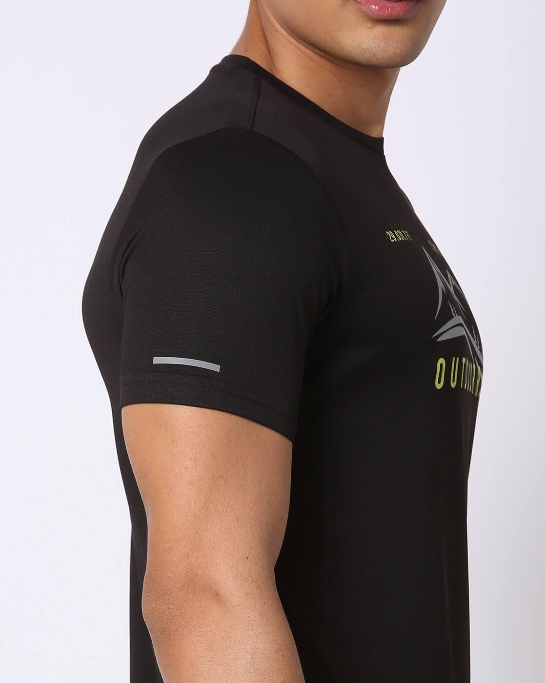 Regular Fit Outdoor Chest Print Crew-Neck T-Shirt