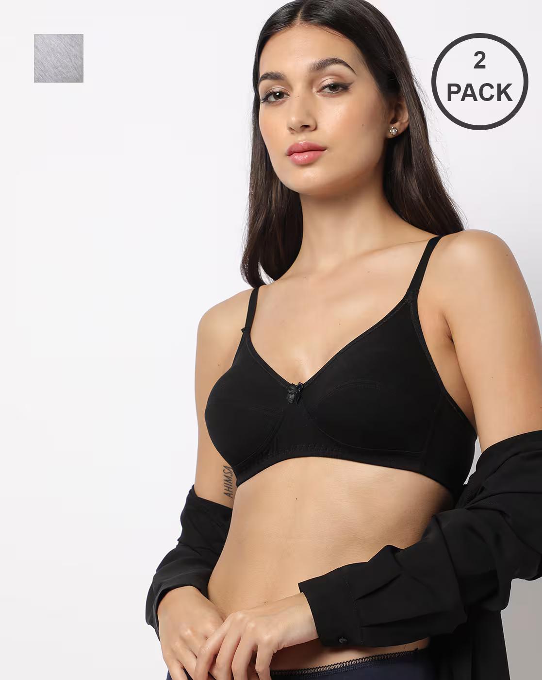 Pack of 2 Non Padded Non Wired Cotton Soft Bra EC15K