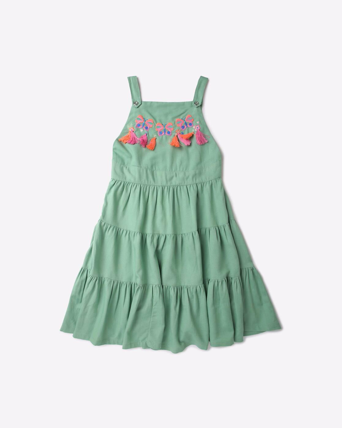 Embroidered Tiered Dress with T-Shirt