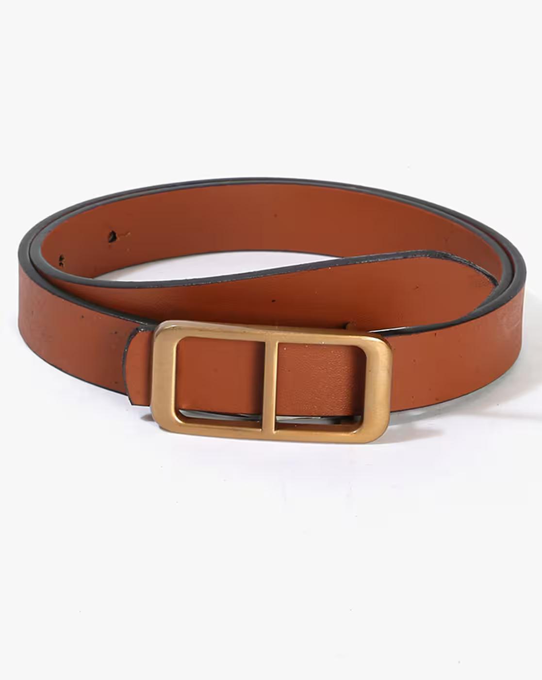 Belt with Plaque Buckle Closure