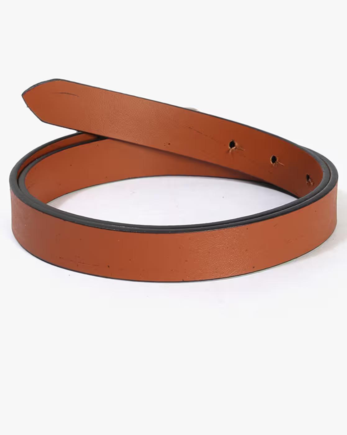 Belt with Plaque Buckle Closure