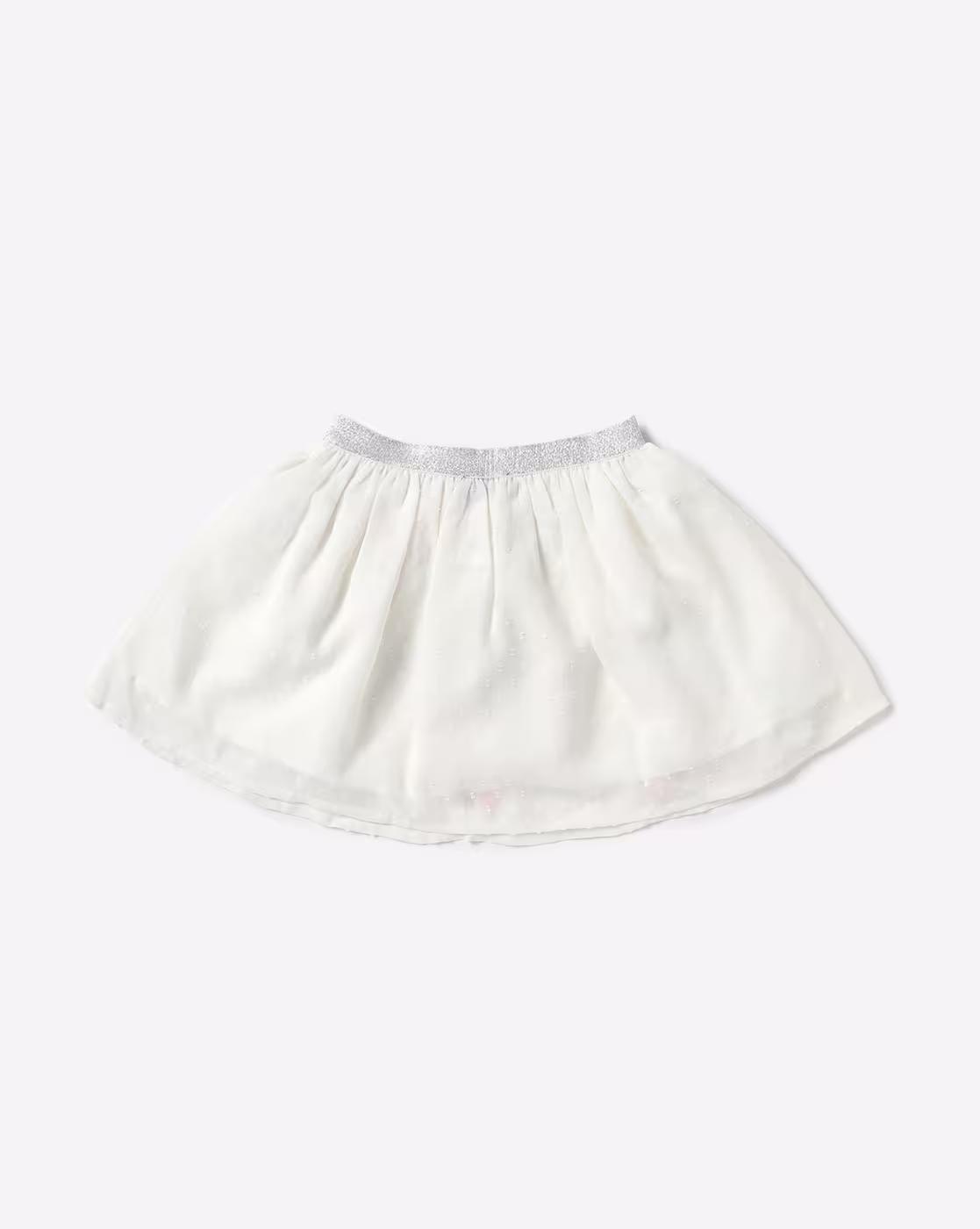 Floral Embroidered Flared Skirt