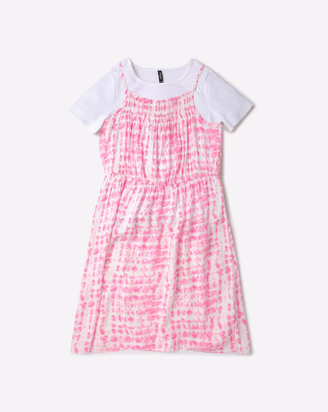 Tie & Dye A-Line Dress with T-Shirt