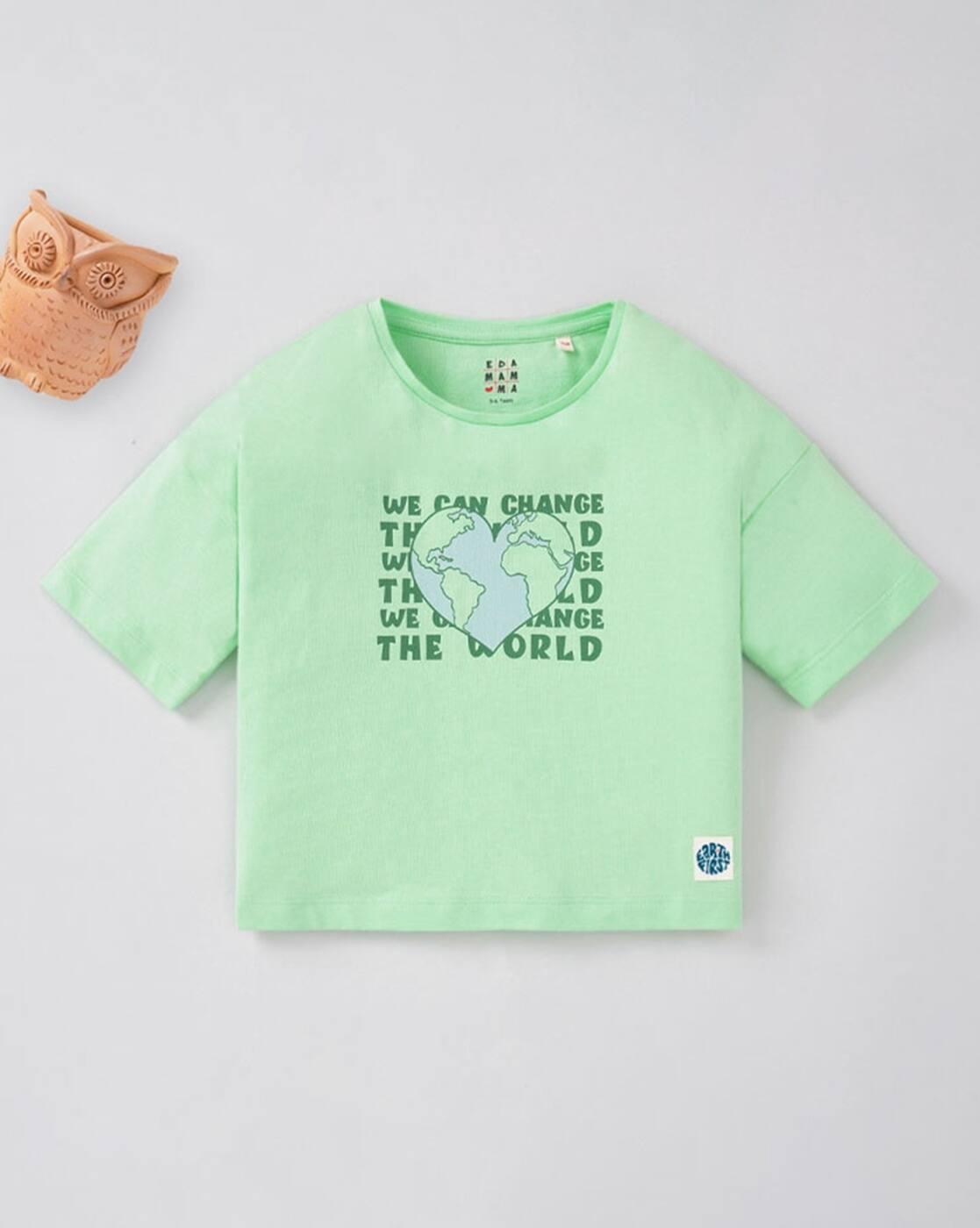 EDAM GIRLS TSHIRTS, GREEN, 11-12Y