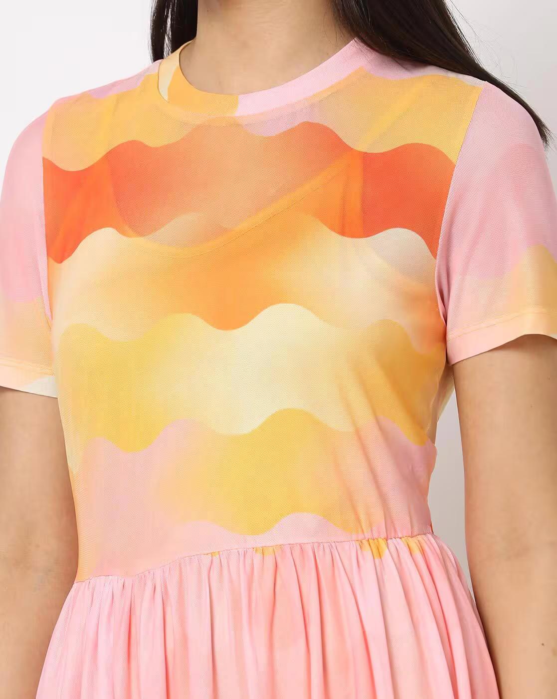 Printed Fit & Flare Dress