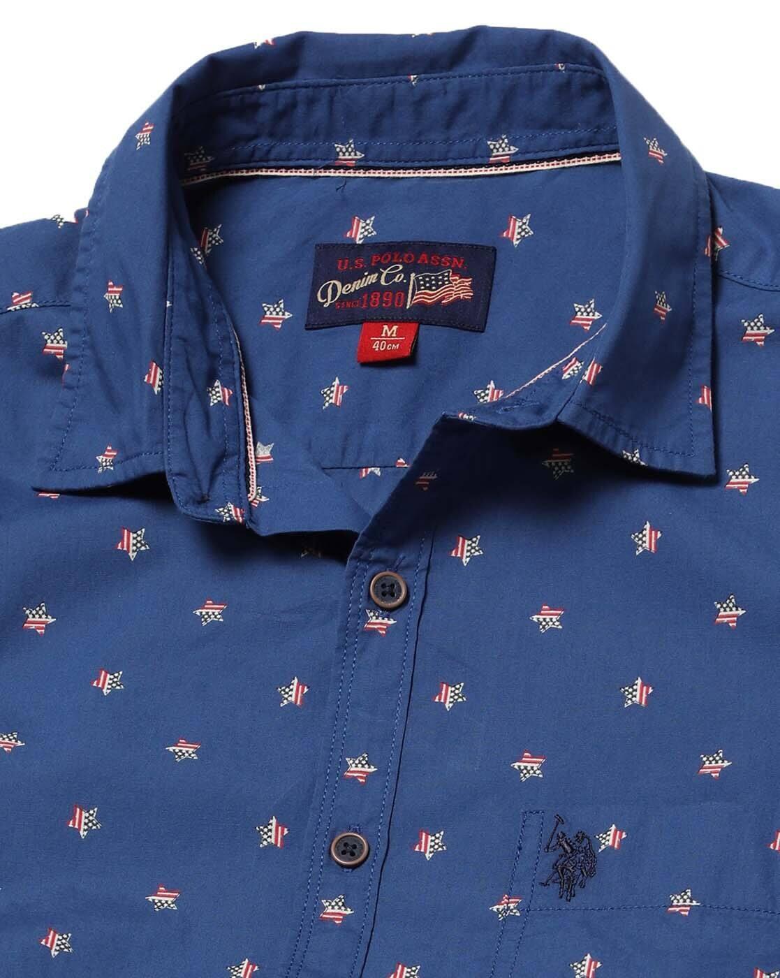 Men Printed Slim Fit Shirt with Patch Pocket