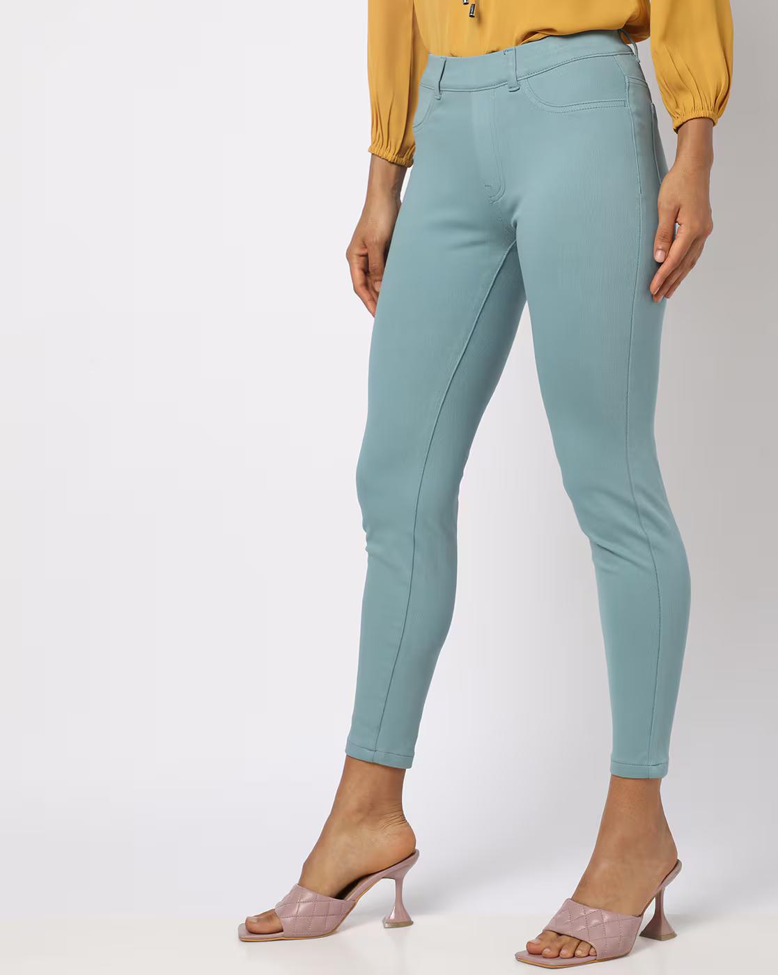 Flat-Front Slim Fit Ankle-Length Treggings