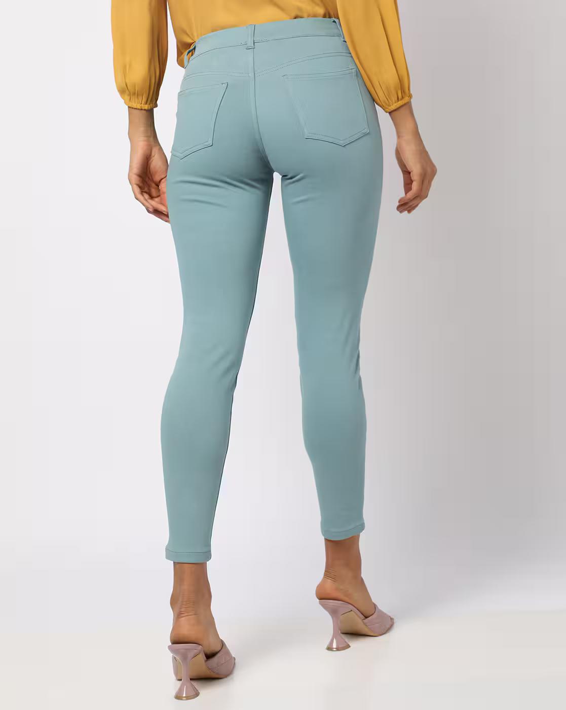 Flat-Front Slim Fit Ankle-Length Treggings