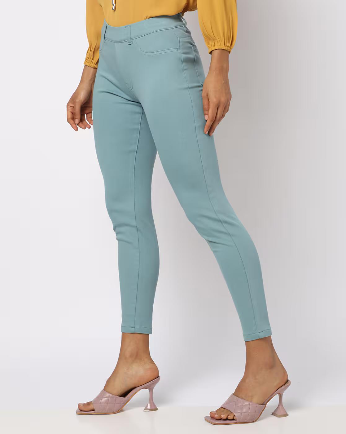 Flat-Front Slim Fit Ankle-Length Treggings