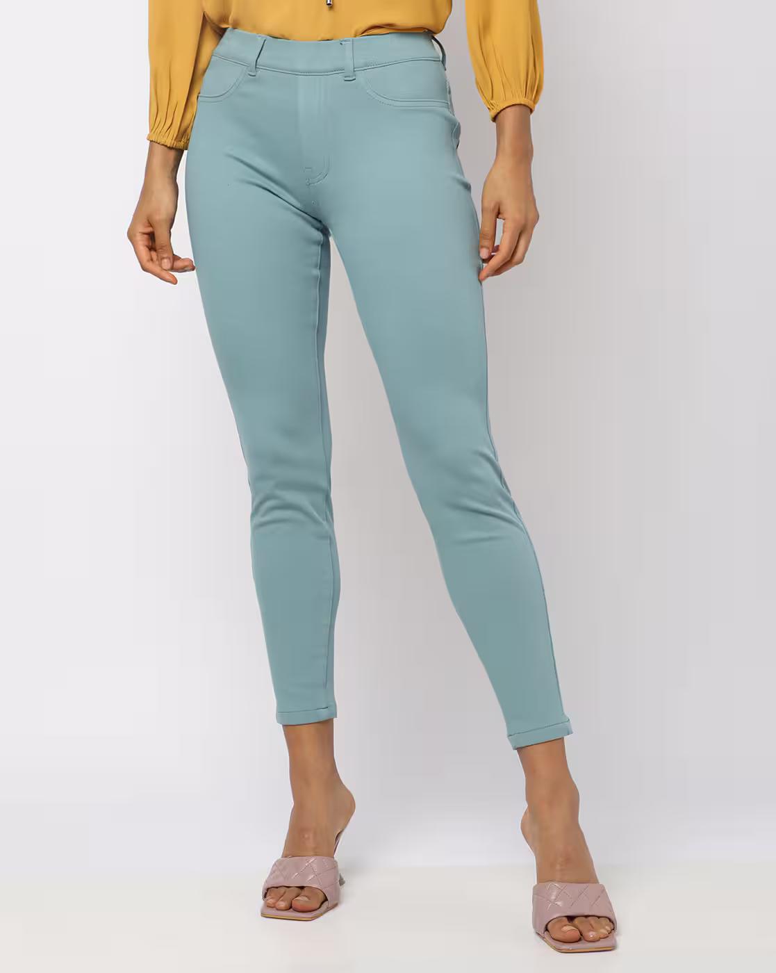 Flat-Front Slim Fit Ankle-Length Treggings