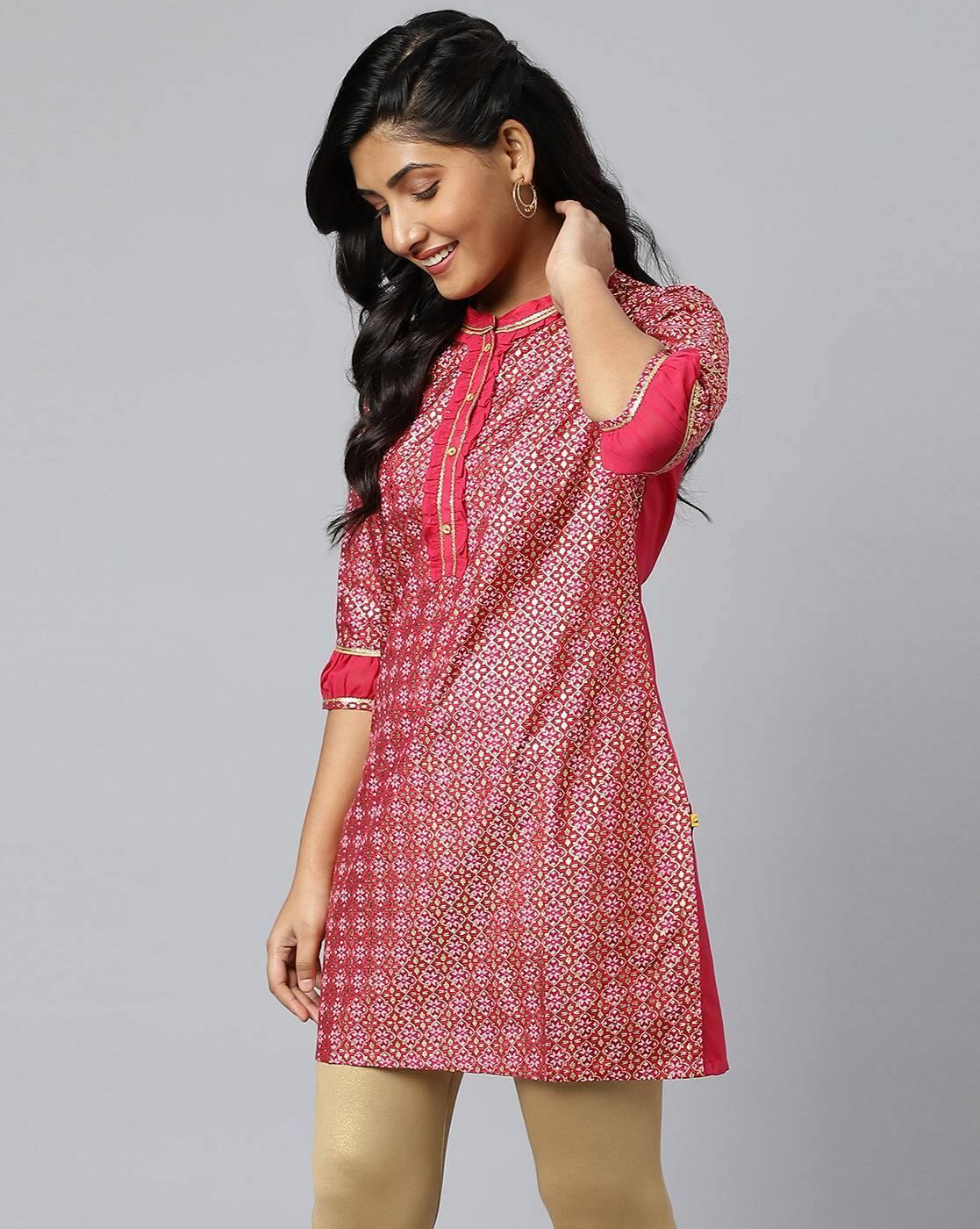 Foil Print Straight Kurta