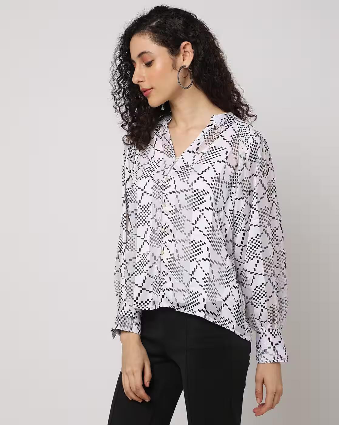 Printed Shirt with Camisole