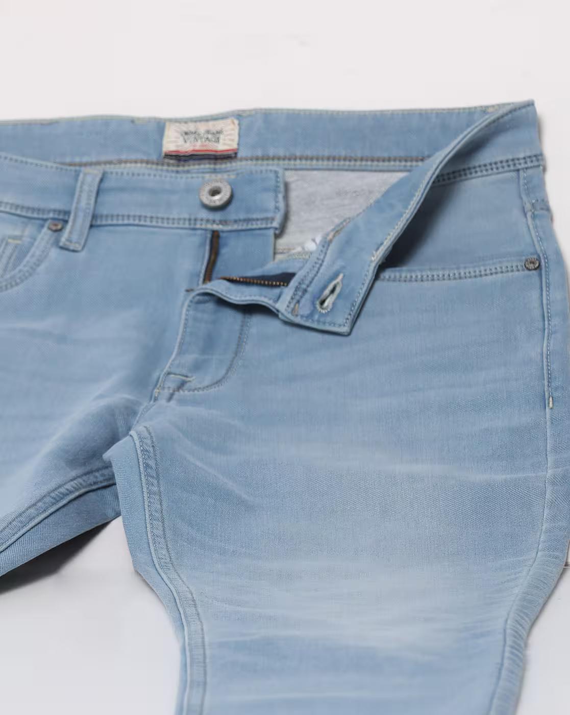 Men Lightly Washed Slim Fit Jeans