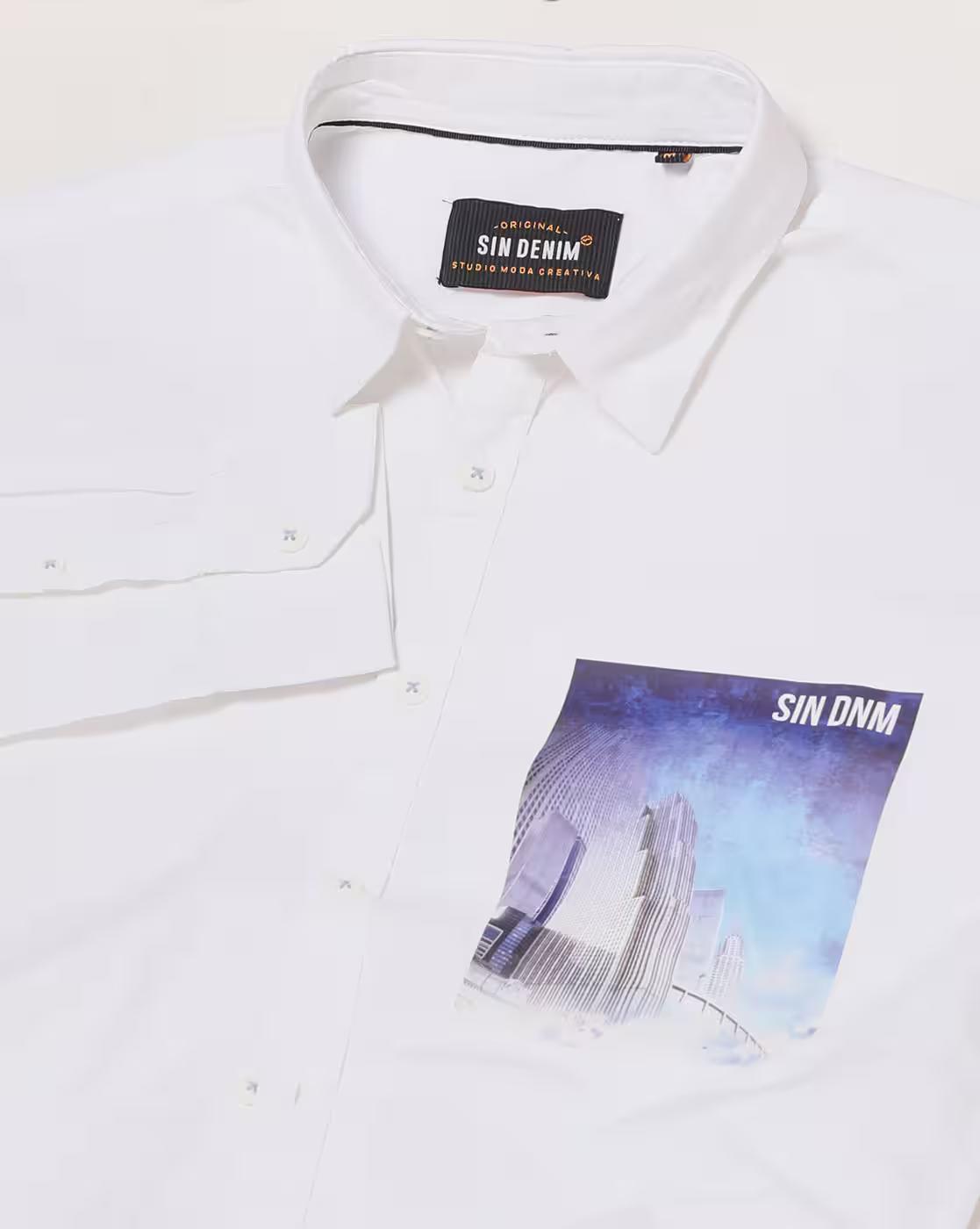 Men Slim Fit Shirt with Placement Print