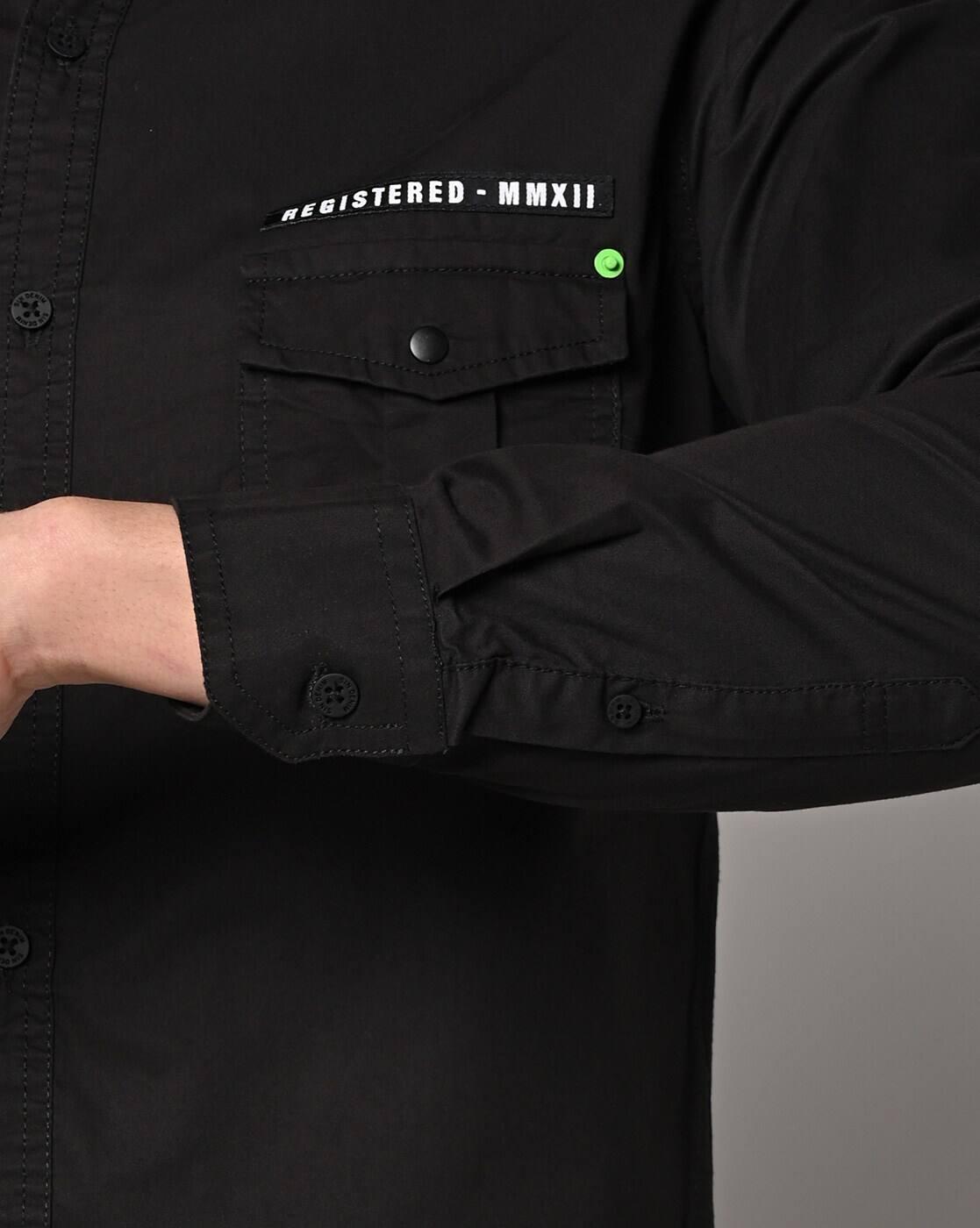 Men Slim Fit Shirt with Flap Pockets