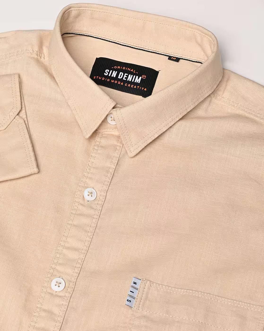 Men Slim Fit Shirt with Patch Pocket