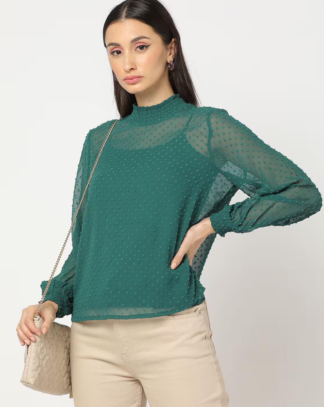 FIG TOPS, GREEN, XS