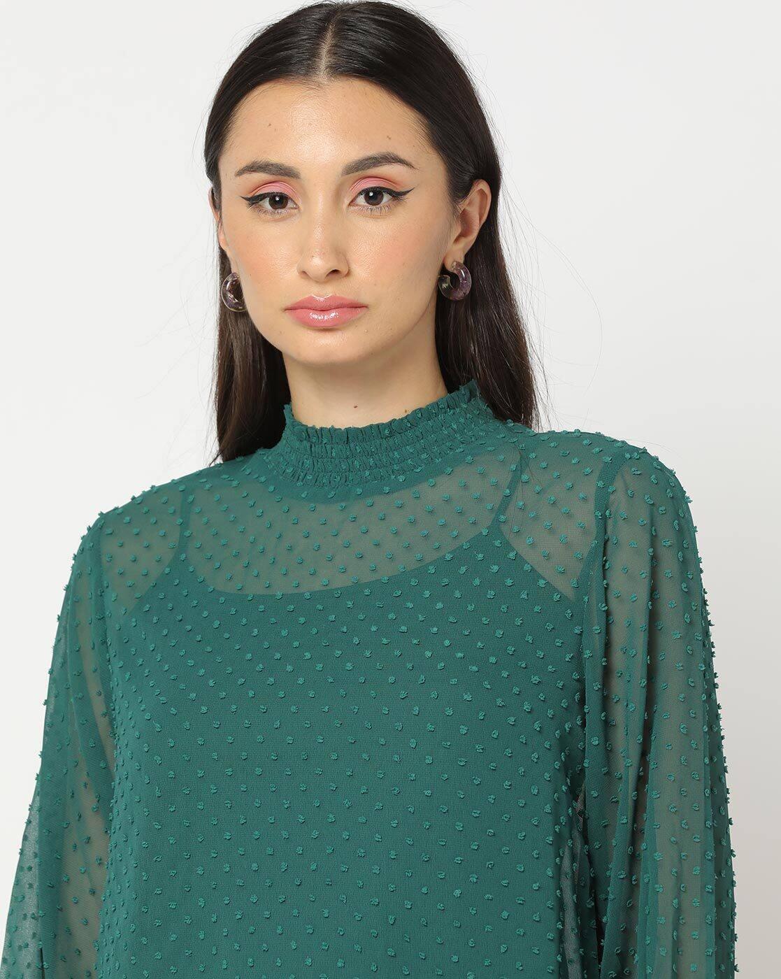 FIG TOPS, GREEN, XS