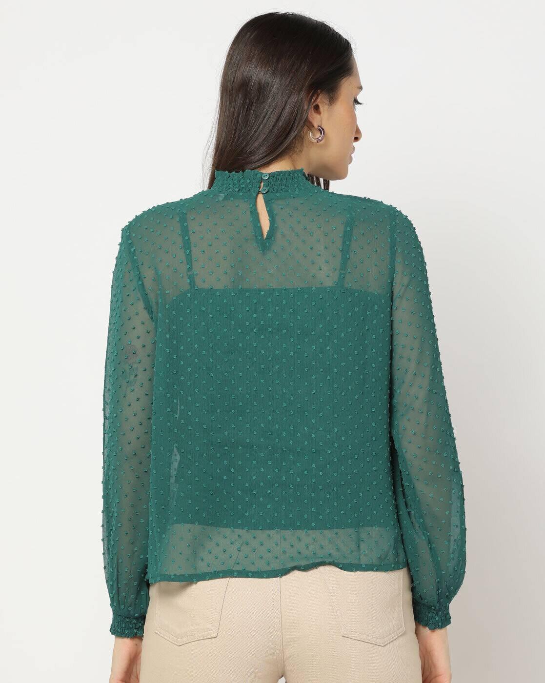 FIG TOPS, GREEN, XS