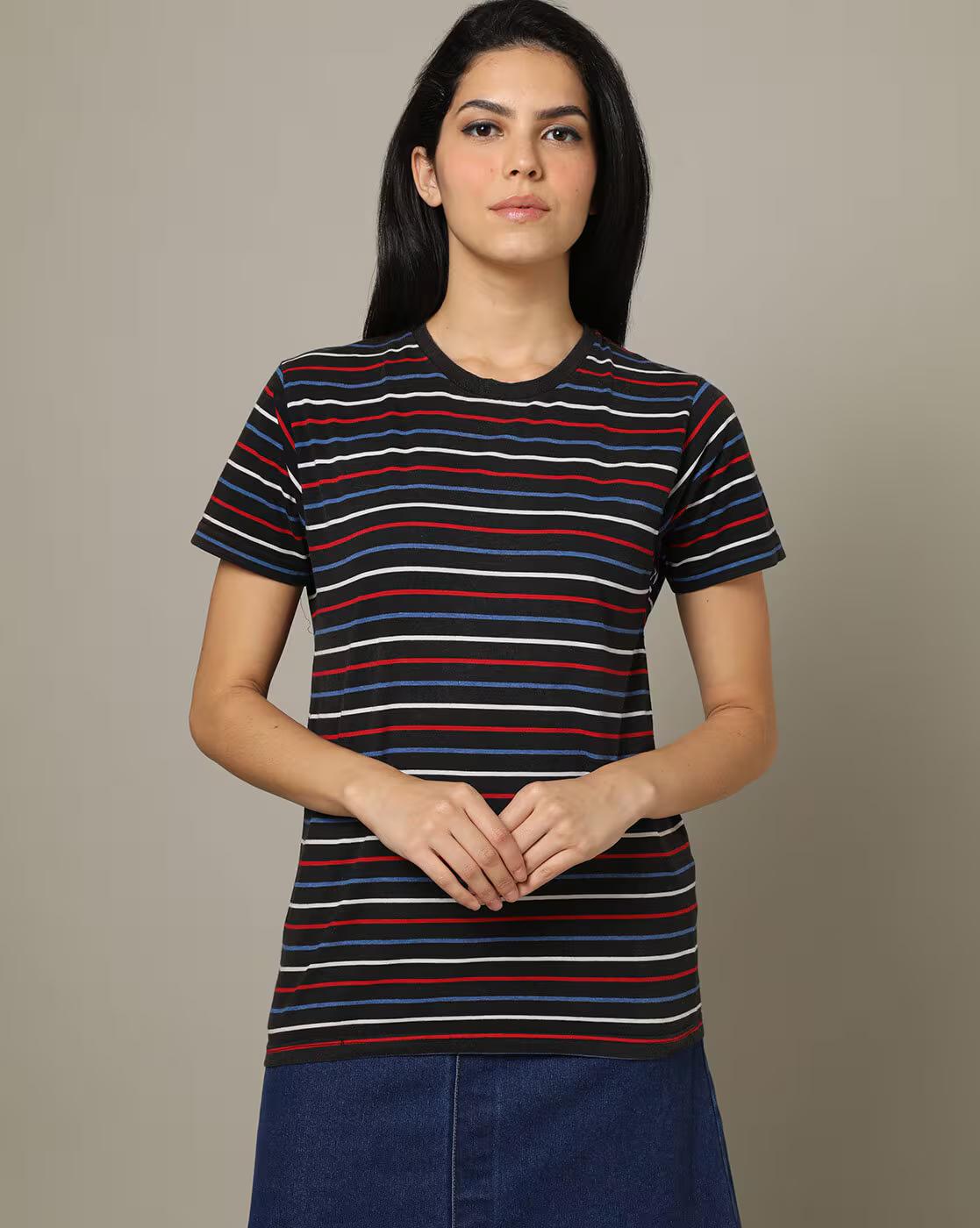 Typographic Print Crew-Neck Boxy T-shirt