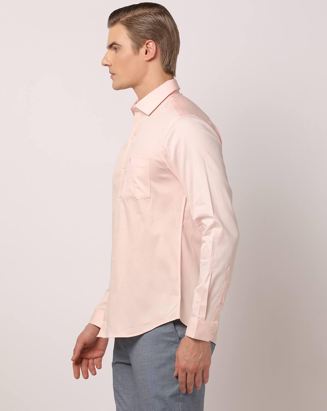 Men Slim Fit Stretchable Shirt with Patch Pocket