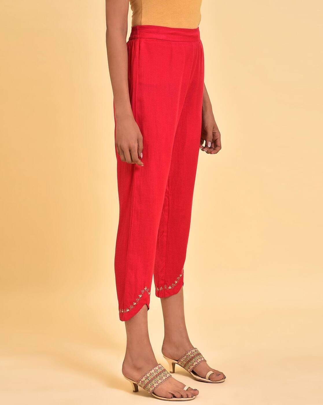 Mid-Rise Ankle-Length Pants