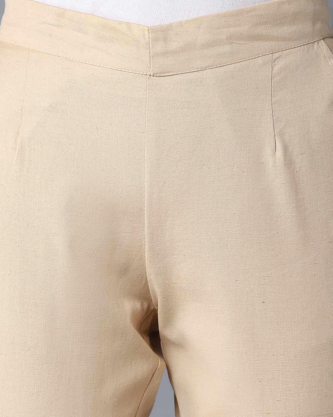 Mid-Rise Single-Pleat Pants