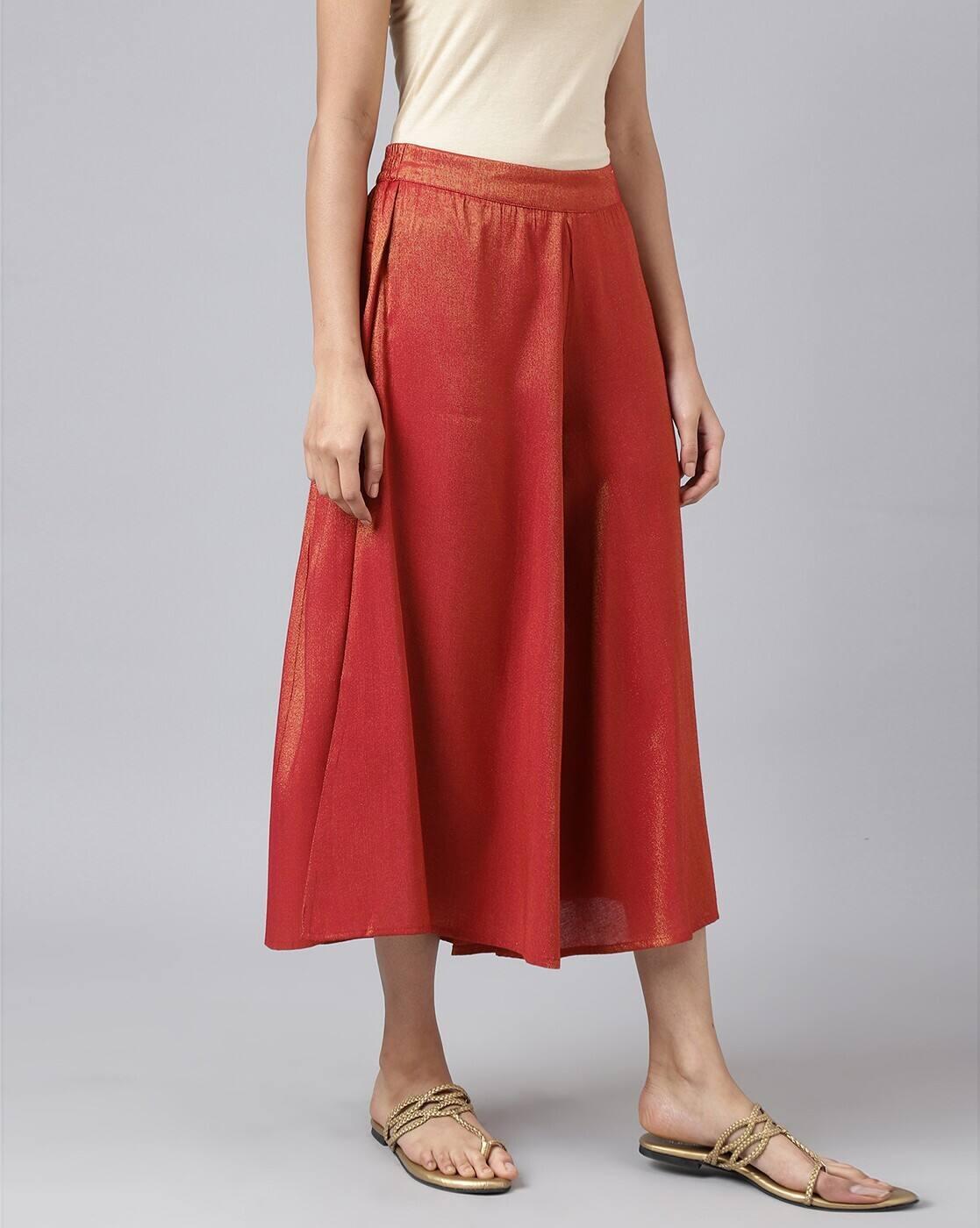 Shimmer Ankle-Length Palazzo Pants