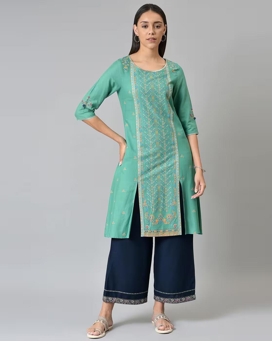 Printed Kurta with Front Slit