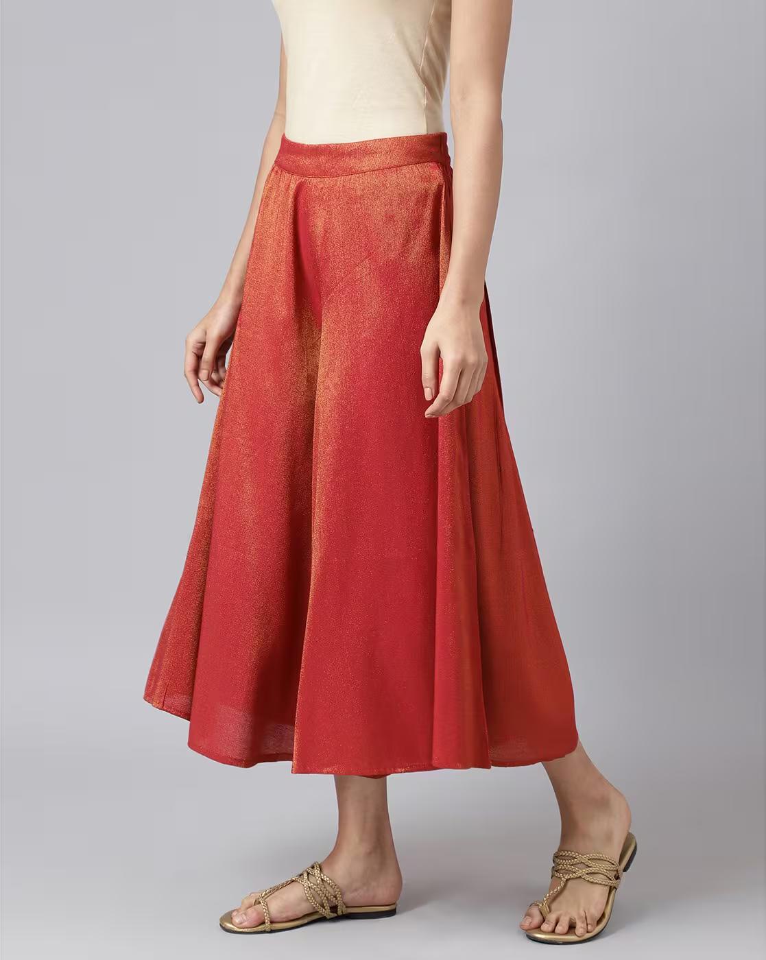 Shimmer Ankle-Length Palazzo Pants