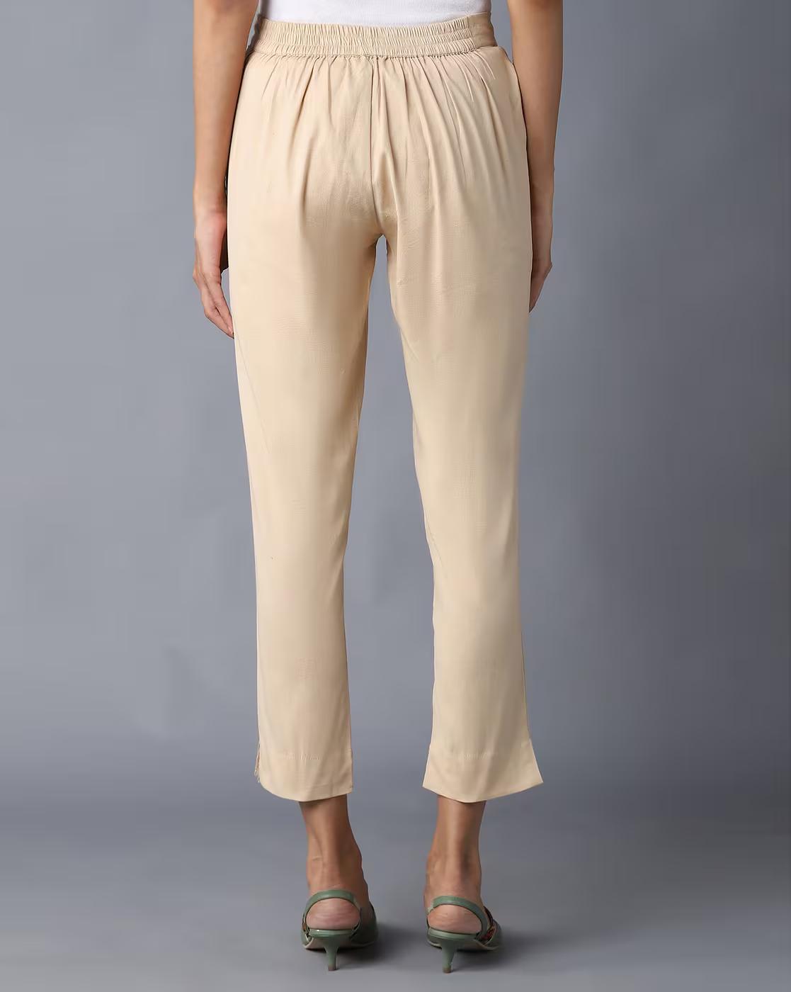 Mid-Rise Single-Pleat Pants