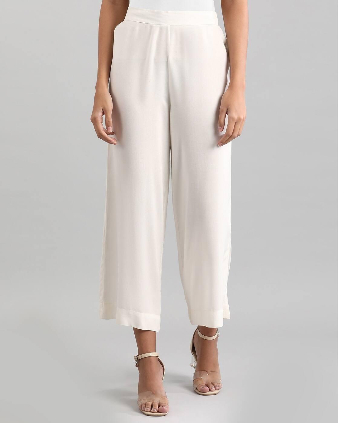 Ankle-Length Palazzos with Semi-Elasticated Waist