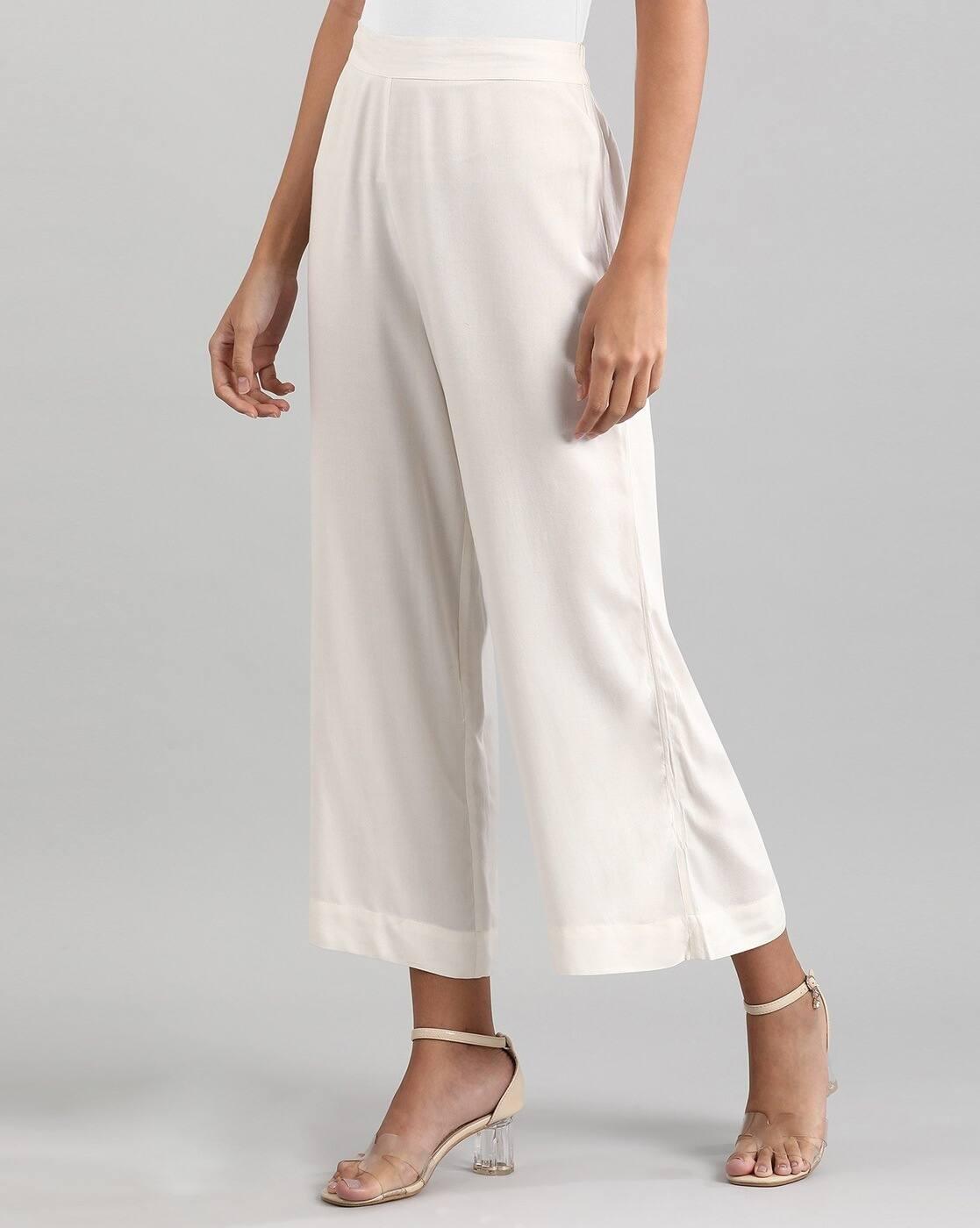 Ankle-Length Palazzos with Semi-Elasticated Waist