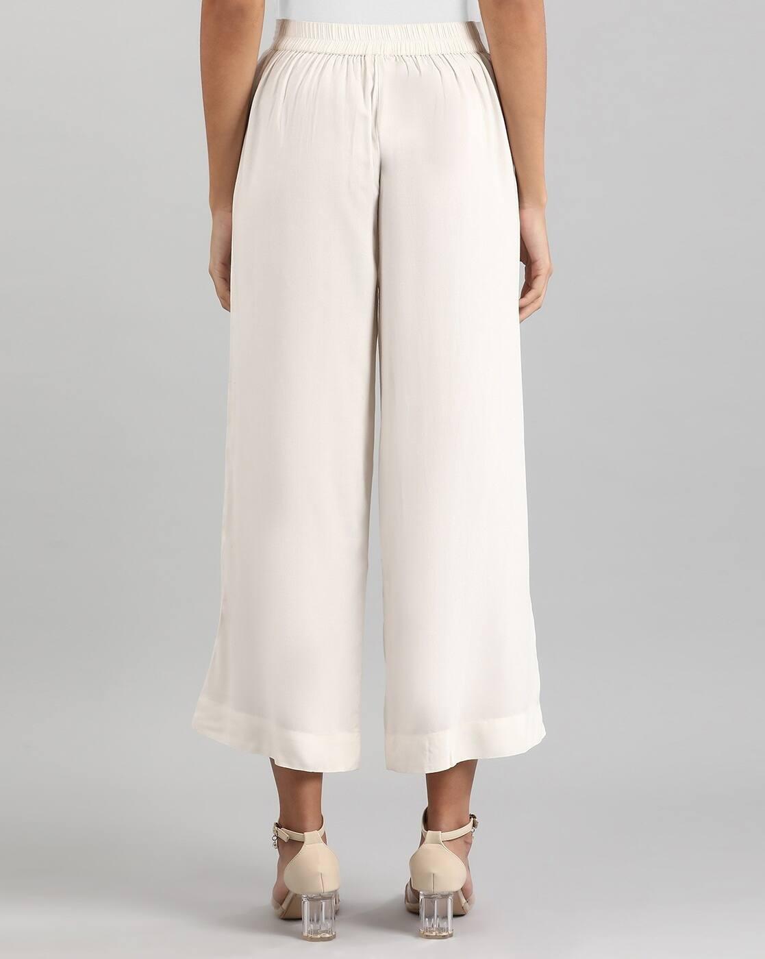 Ankle-Length Palazzos with Semi-Elasticated Waist