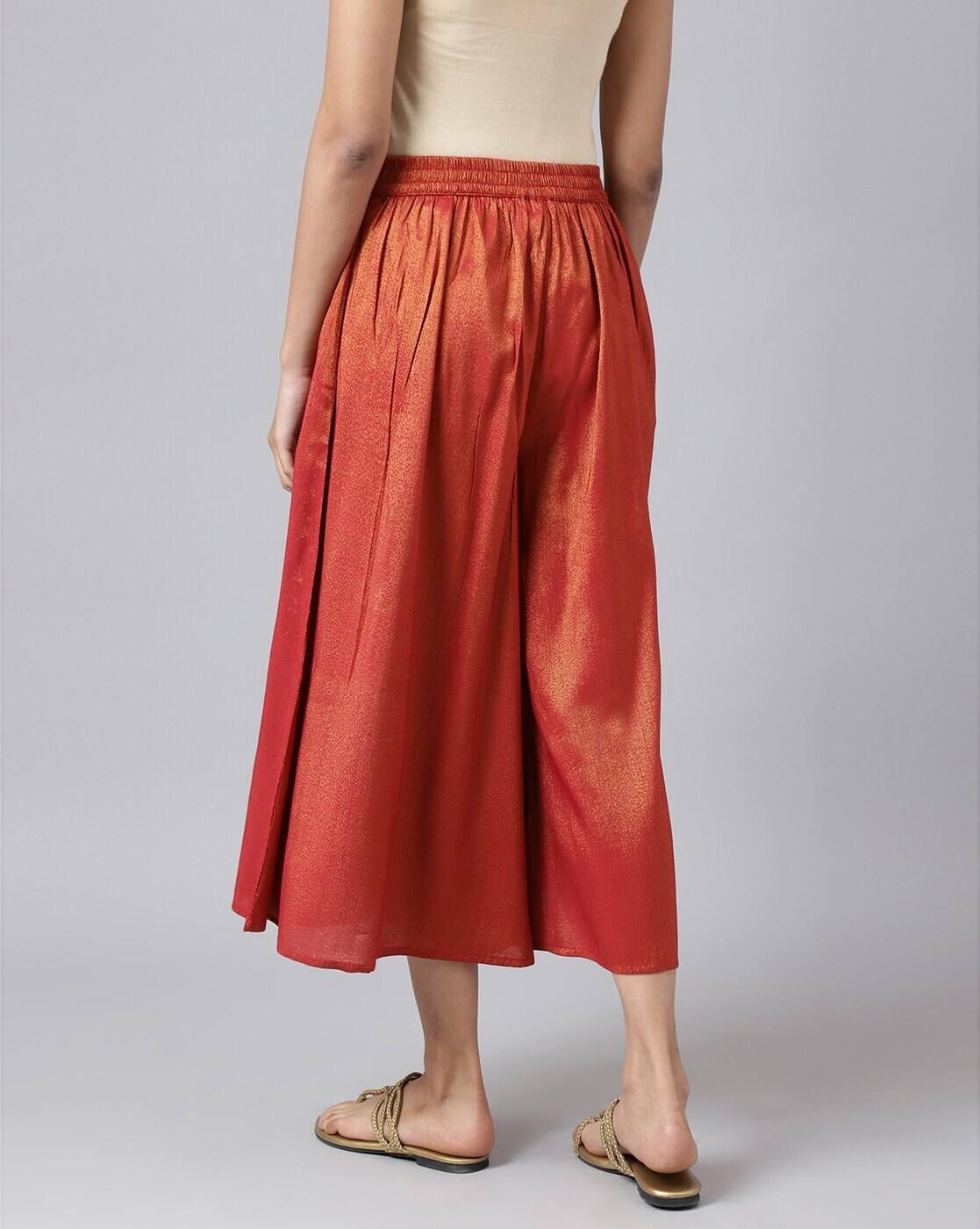 Shimmer Ankle-Length Palazzo Pants