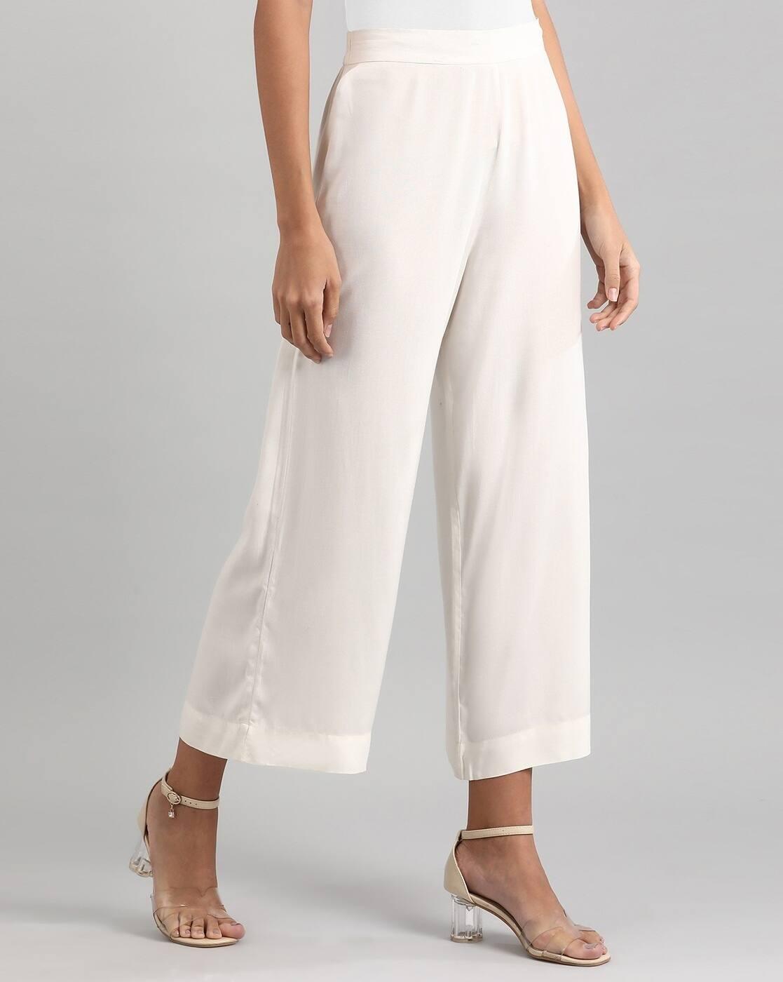 Ankle-Length Palazzos with Semi-Elasticated Waist