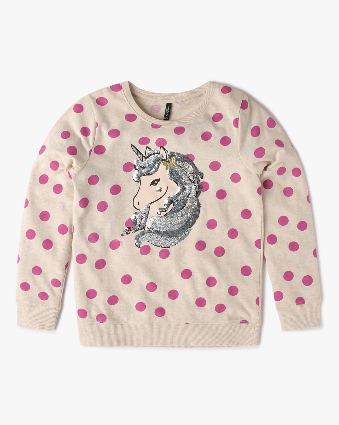 POLKA UNICORN, GREY, 13-14Y