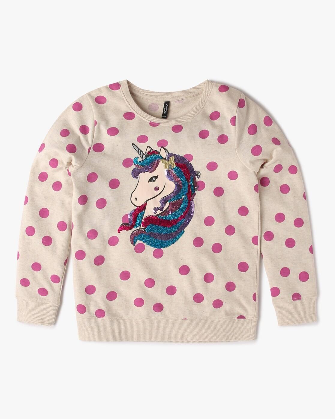 POLKA UNICORN, GREY, 13-14Y