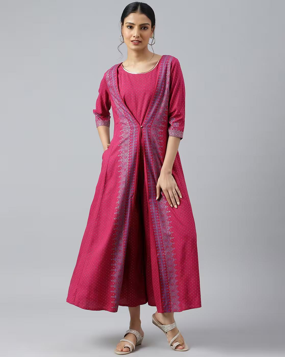 Liva Eco Mock Layered Embellished Jumpsuit