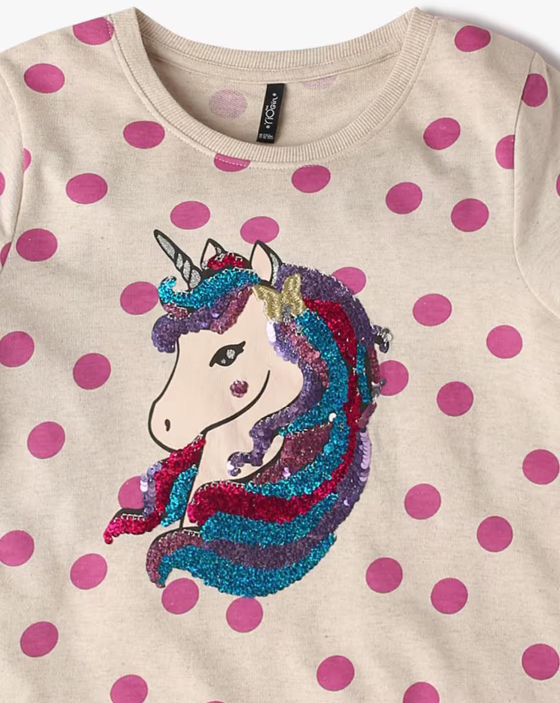 POLKA UNICORN, GREY, 13-14Y