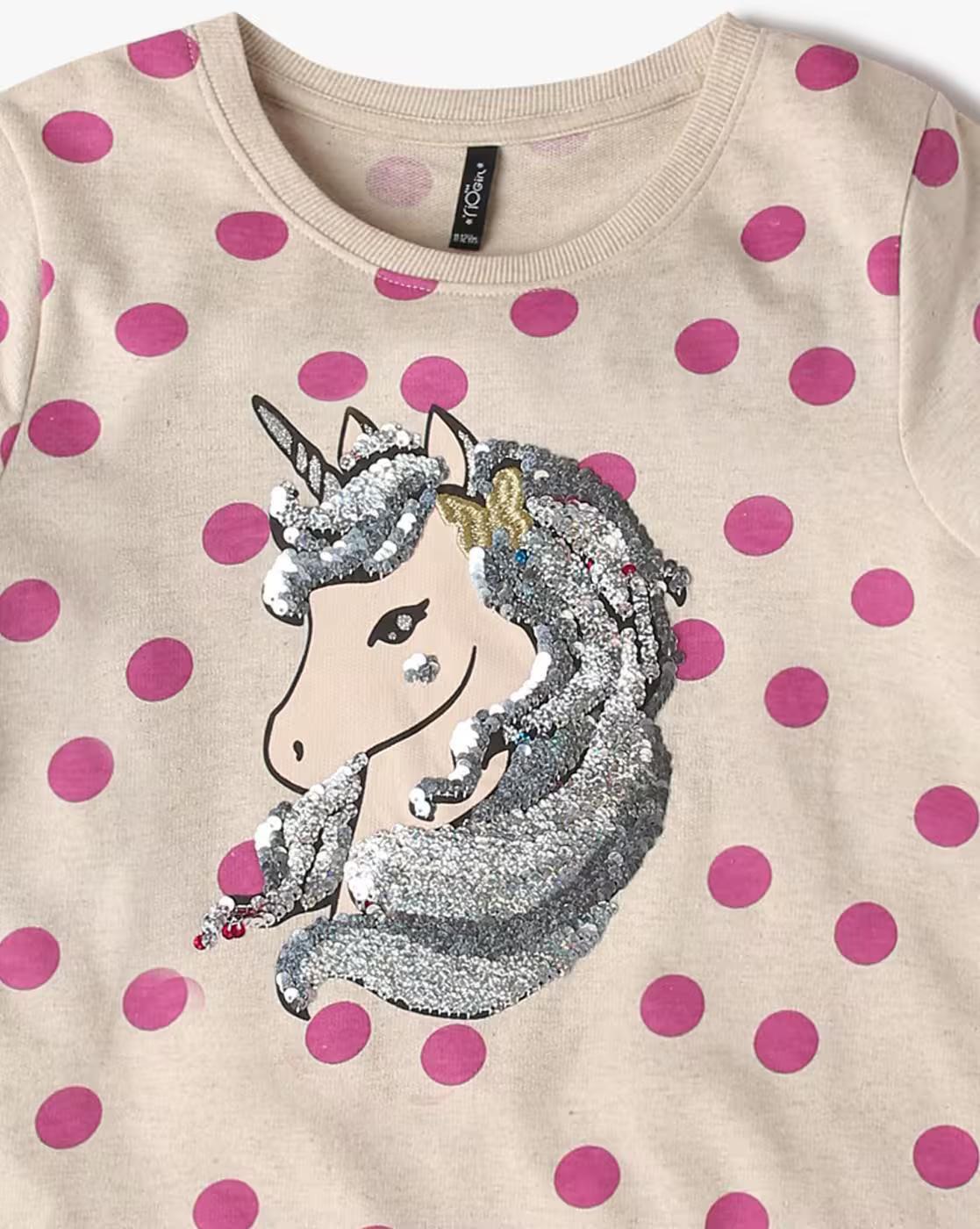 POLKA UNICORN, GREY, 13-14Y