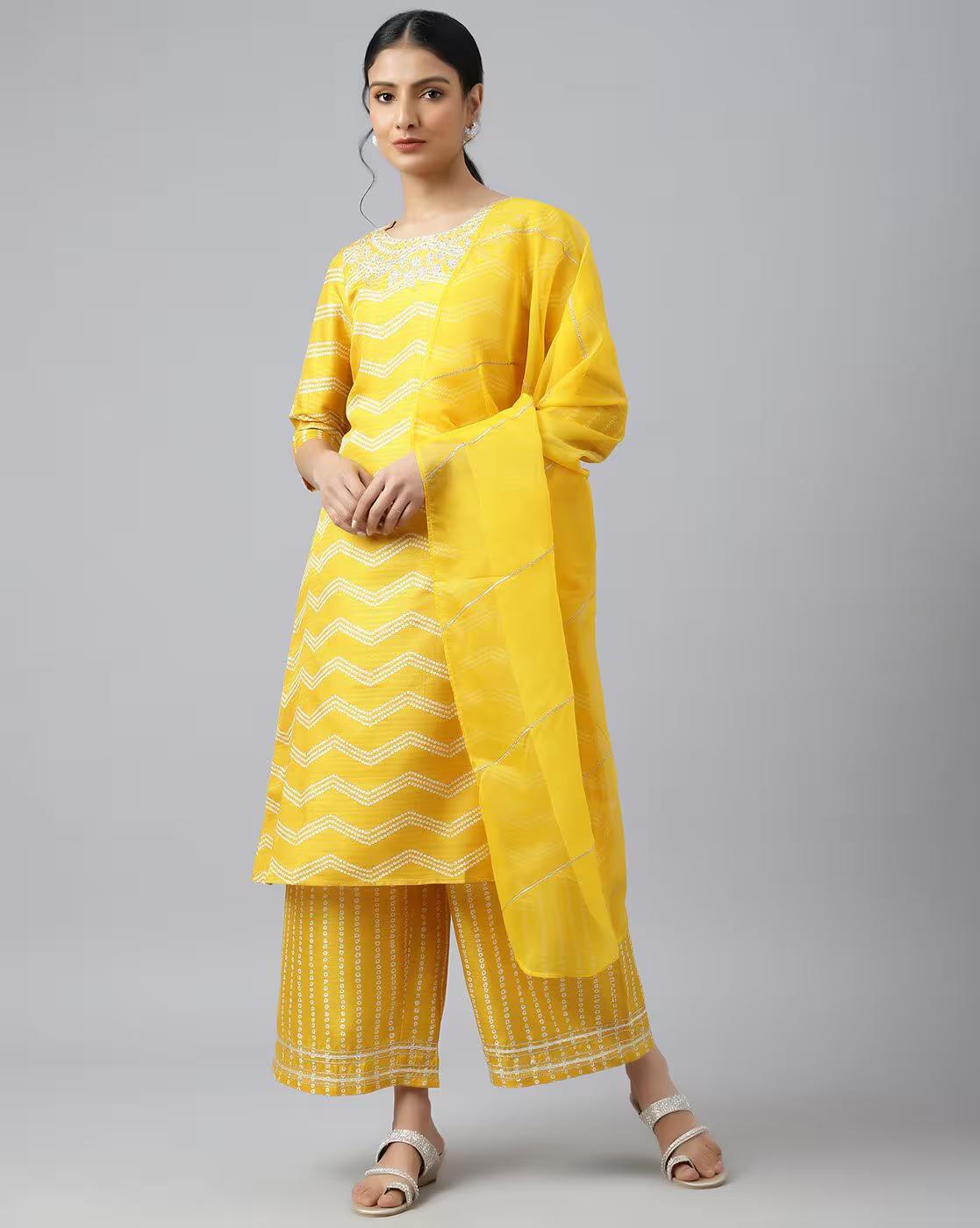 Bandhani Print Kurta Suit Set
