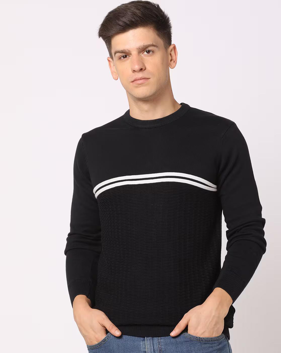 Structure Yarn Dyed Flatknit, NAVY, M