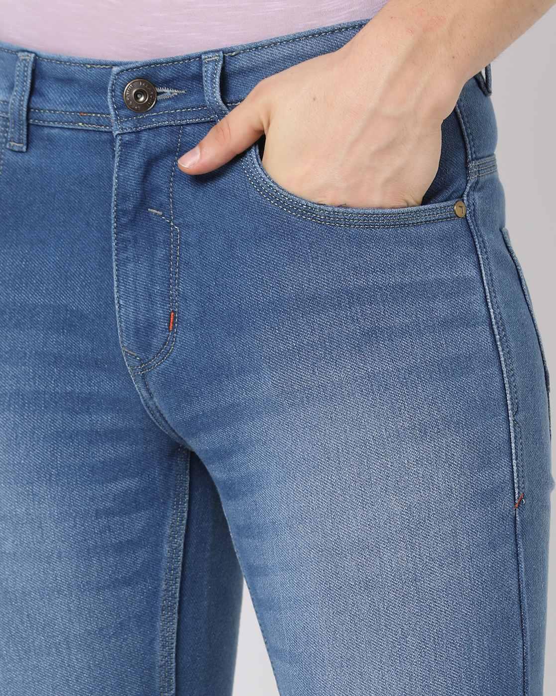 Men Mid-Wash Slim Fit Jeans