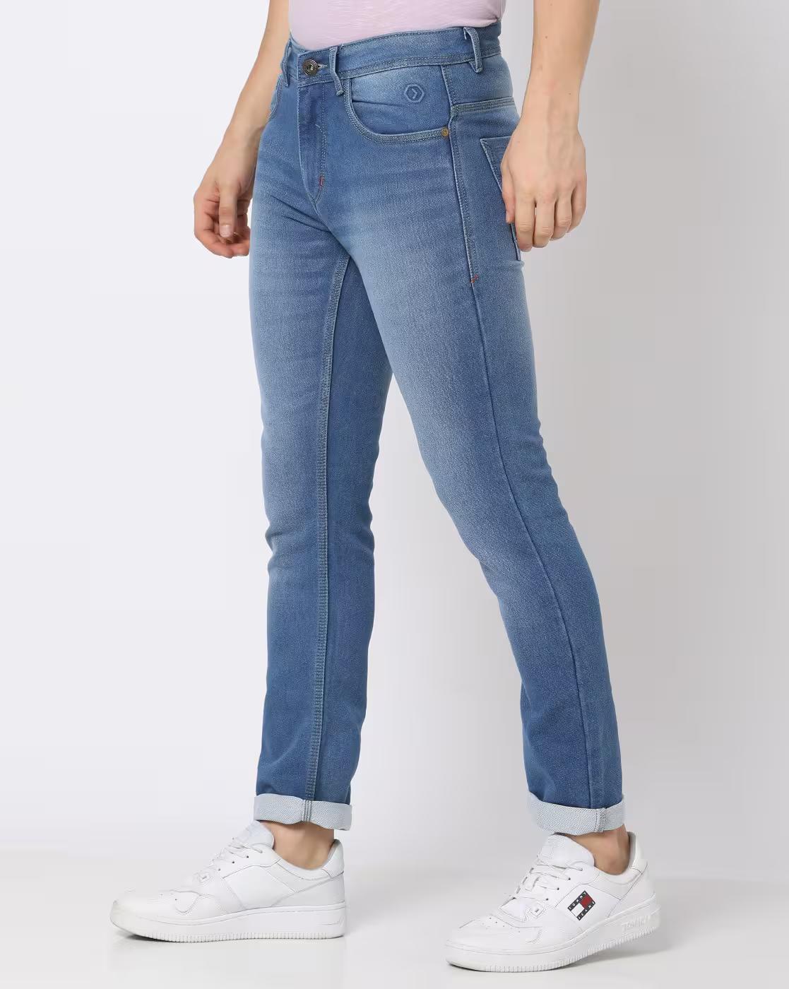 Men Mid-Wash Slim Fit Jeans