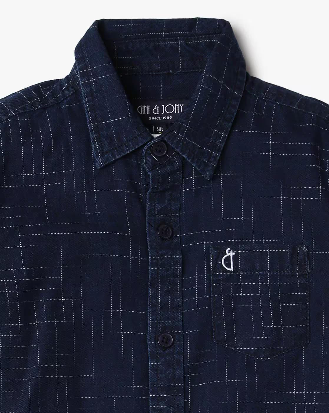 Printed Spread-collar Shirt