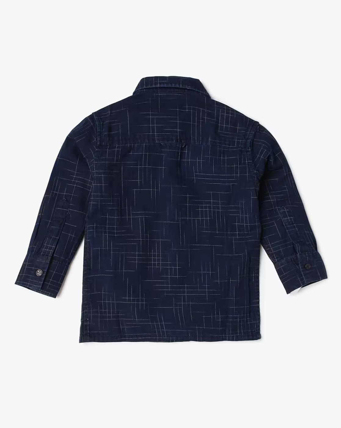 Printed Spread-collar Shirt