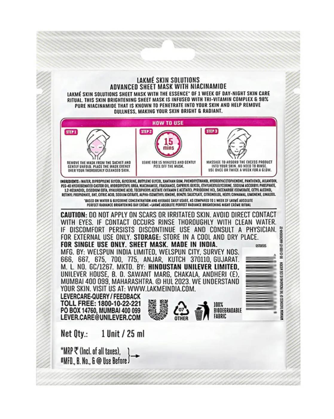 Skin Solutions Sheet Mask Brightening with Niacinamide